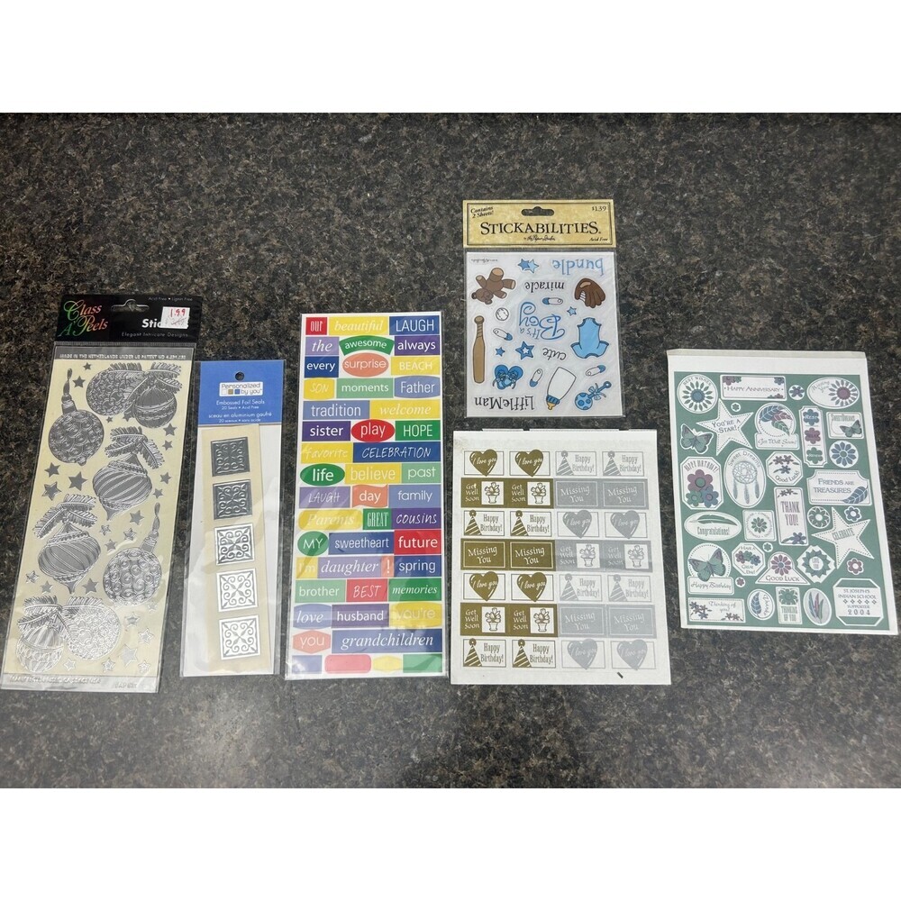 Vintage Stickers Celebrations Holiday Baby Sheets Stationary Scrapbooking Lot